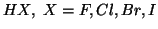 $HX,\ X=F,Cl,Br,I$