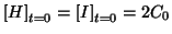 $\InitialConcOf{H}=\InitialConcOf{I}=2C_0$