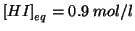 $\ConcOfIdx{HI}{eq}=0.9\;mol/l$