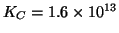 $K_C=1.6\TimesTenTo{13}$