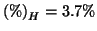 $\PercentOf{H}=3.7\%$