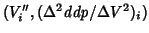 $(V^{\prime\prime}_i, (\Delta^2\mathit{ddp}/\Delta{}V^2)_i)$