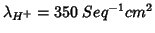 $\lambda_{H^+}=350\;Seq^{-1}cm^2$