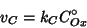 \begin{displaymath}
v_C=k_CC^\circ_{Ox}
\end{displaymath}