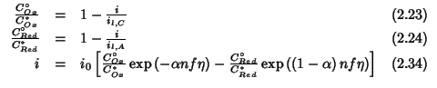% latex2html id marker 6898
$
\begin{array}{rclr}
\frac{C^\circ_{Ox}}{C^*_{Ox}}&...
...t(\left(1-\alpha\right) nf\eta\right)\right]&(\ref{electro:430})\\
\end{array}$