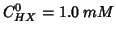 $C^0_{HX} = 1.0\;mM $