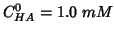 $C^0_{HA} = 1.0\;mM $