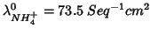 $\lambda^0_{NH_4^+}=73.5\;Seq^{-1}cm^2$