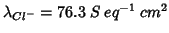 $\lambda_{Cl^-} = 76.3\;S\:eq^{-1}\:cm^2$