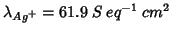 $\lambda_{Ag^+} = 61.9\;S\:eq^{-1}\:cm^2$