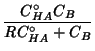 $\displaystyle \frac{C^\circ_{HA}C_{B}}{RC^\circ_{HA}+C_{B}}$