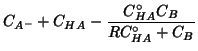 $\displaystyle C_{A^-}+C_{HA}-\frac{C^\circ_{HA}C_{B}}{RC^\circ_{HA}+C_{B}}$