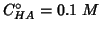 $C^\circ_{HA}=0.1\;M$