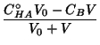 $\displaystyle \frac{C^\circ_{HA}V_{0}-C_{B}V}{V_{0}+V}$