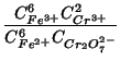 $\displaystyle \frac{C_{Fe^{3+}}^6C_{Cr^{3+}}^2}{C_{Fe^{2+}}^6C_{Cr_2O_7^{2-}}}$