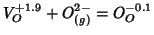 $\displaystyle V_O^{+1.9}+O^{2-}_{(g)}=O_O^{-0.1}$