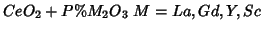 $CeO_2+P\%M_2O_3\;M=La,Gd,Y,Sc$