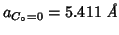$a_{C_\circ=0}=5.411\;\mbox{{\it {}\AA}}$